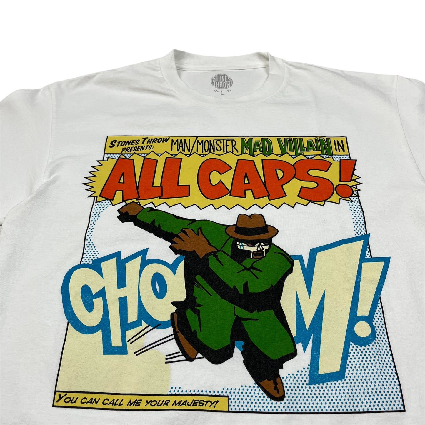 Y2K STONES THROW MF DOOM “ALL CAPS” Tee / L