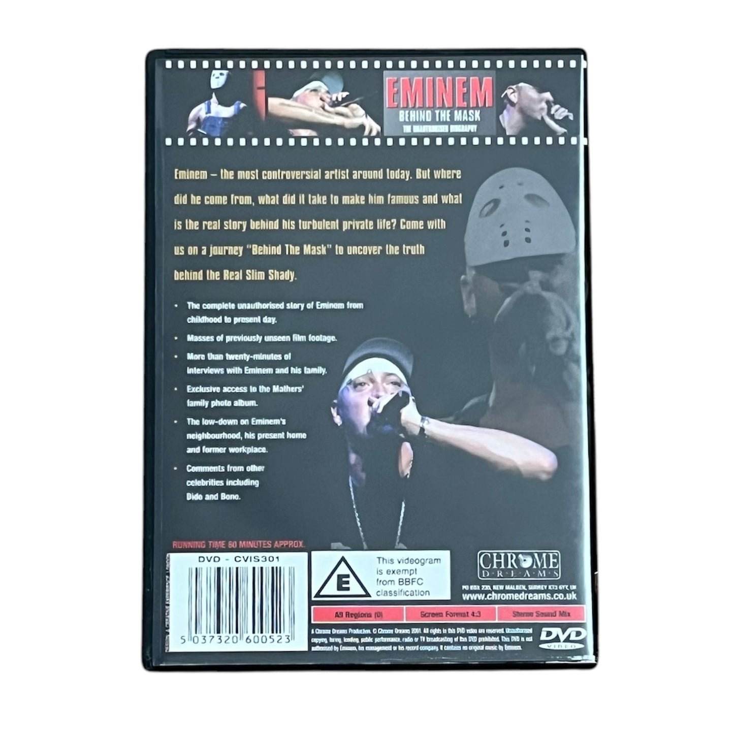 2001 EMINEM “Behind The Mask: The Unauthorized Biography” DVD