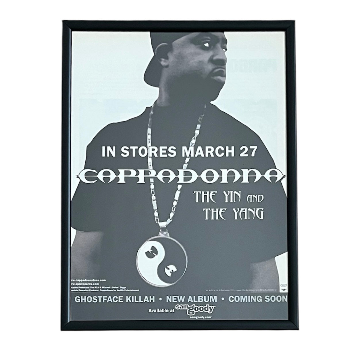 2001 CAPPADONNA “THE YIN AND THE YANG” Album Promo framed cut out 21x28cm