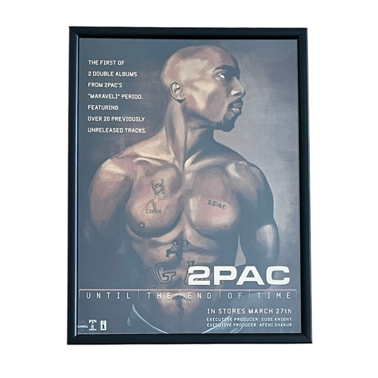 2001 TUPAC “UNTIL THE END OF TIME” Album Promo framed cut out 21x28cm