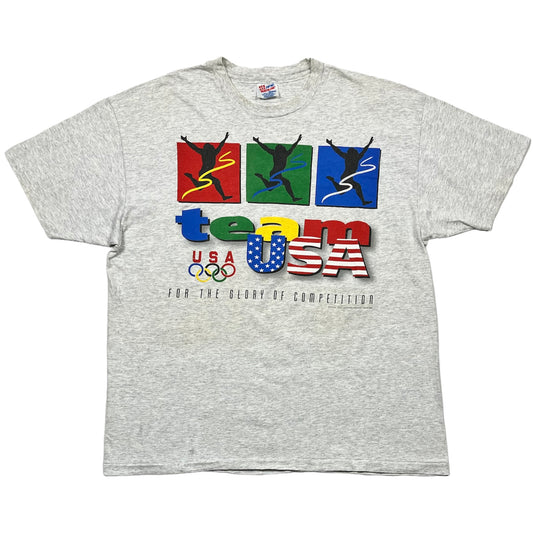 90s Vintage OLYMPICS TEAM USA Hanes Single Stitch Tee - XL