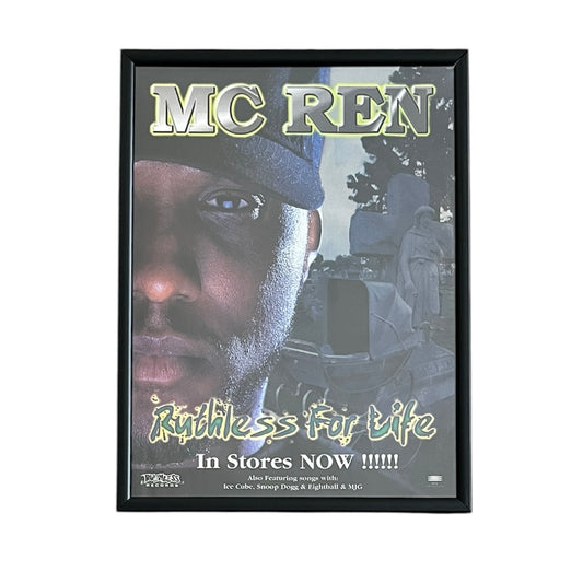 1998 MC REN “RUTHLESS FOR LIFE” Album Promo framed cut out 21x28cm