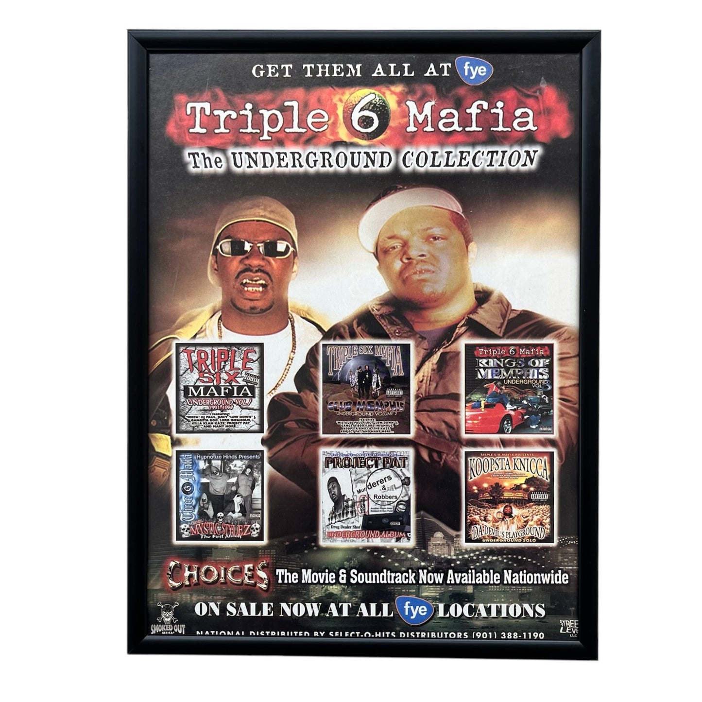 2001 TRIPLE 6 MAFIA “Underground Collection” Promo framed cut out 21x28cm