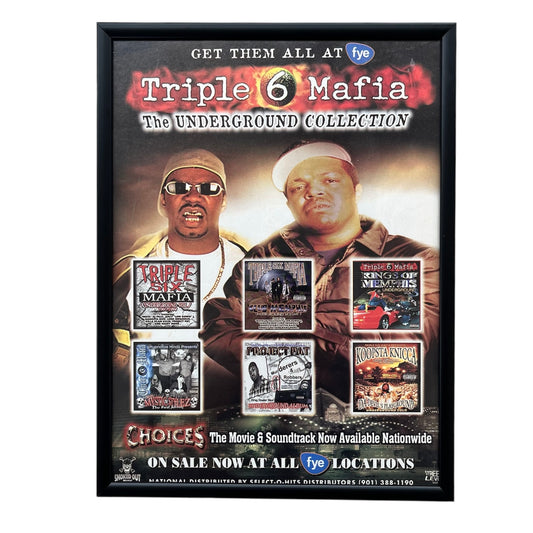 2001 TRIPLE 6 MAFIA “Underground Collection” Promo framed cut out 21x28cm