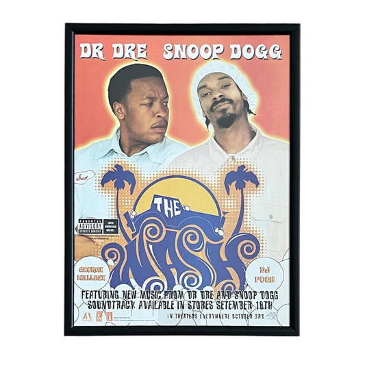 2001 DR.DRE, SNOOP DOGG “THE WASH” Single Promo framed cut out 21x28cm