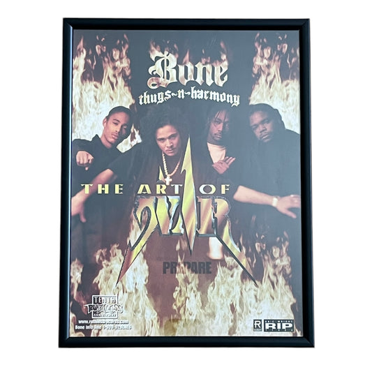 1997 BONE THUGS -N- HARMONY “THE ART OF WAR” Album Promo framed cut out 21x28cm