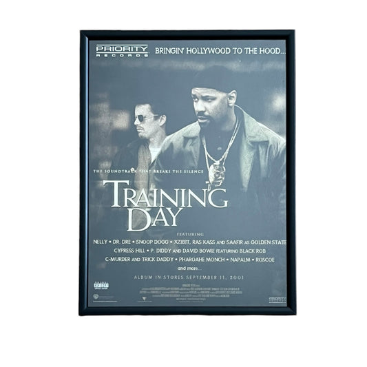 2001 TRAINING DAY Movie Promo framed cut out 21x28cm