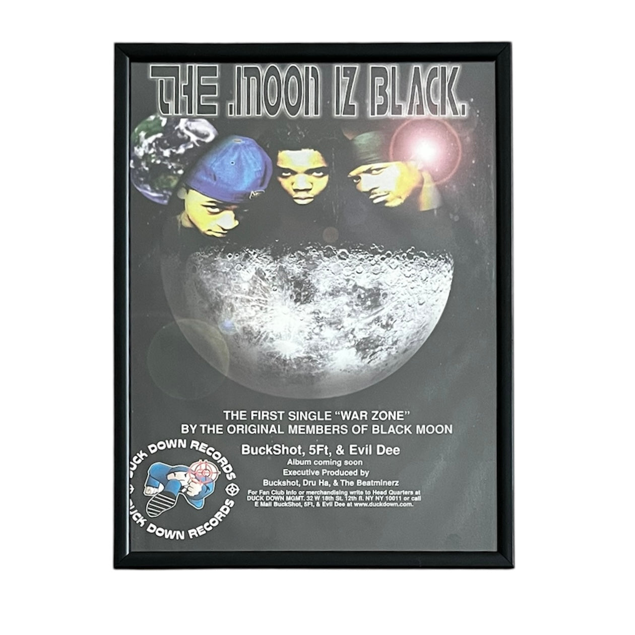 1998 BLACK MOON “WAR ZONE” Album Promo framed cut out 21x28cm