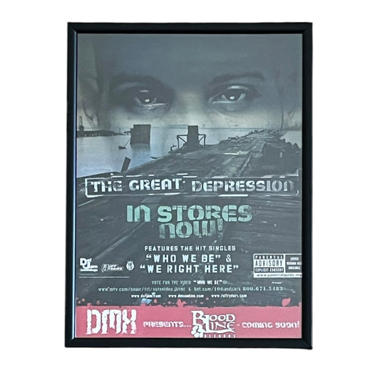 2001 DMX “The Great Depression” Album Promo framed cut out 21x28cm