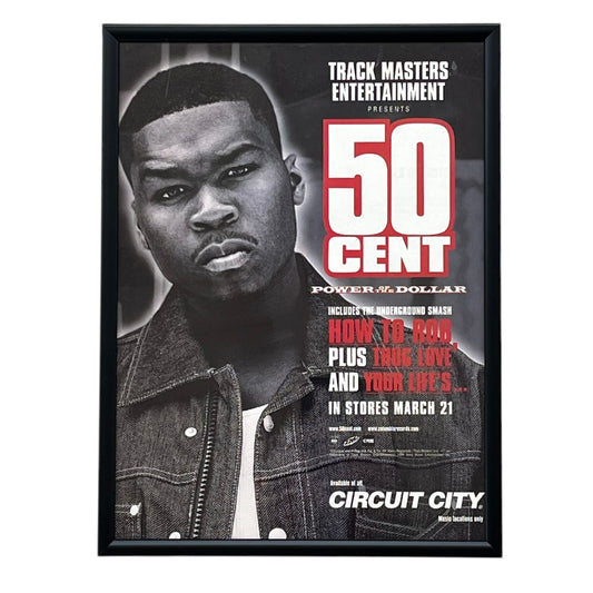 2000 50 CENT “Power of the Dollar” Album Promo framed cut out 21x28cm