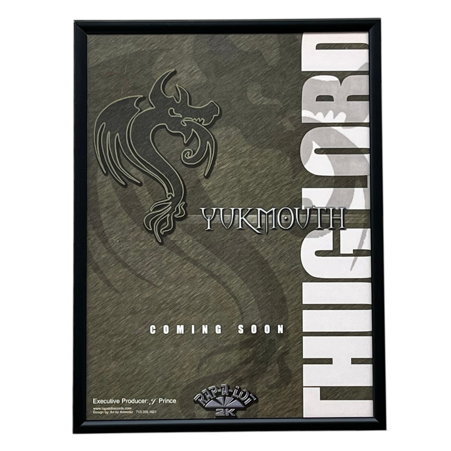 2001 YUKMOUTH “Thug Lord” Album Promo framed cut out 21x28cm