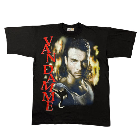 Vintage 90s JEAN CLAUDE VAN DAMME Double Impact Italian Bootleg single stitch Promo tee / XL