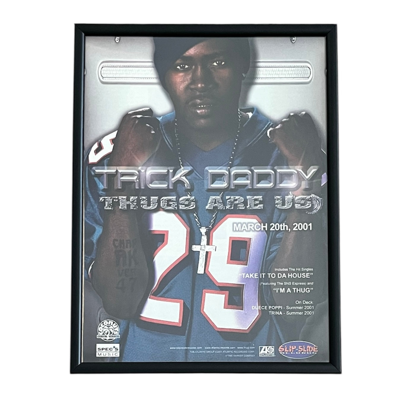2001 TRICK DADDY “THUGS ARE US” Album Promo framed cut out 21x28cm