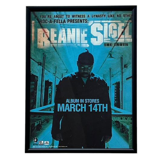 2000 BEANIE SIGEL “The Truth” Album Promo framed cut out 21x28cm