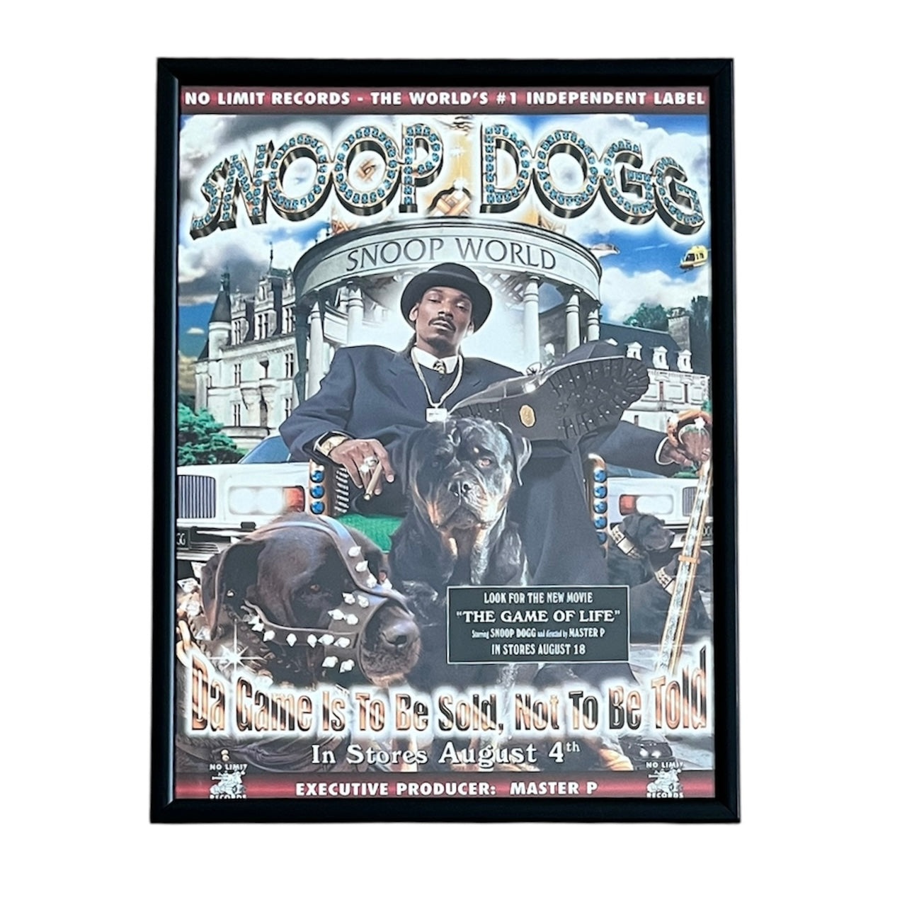 1998 SNOOP DOGG “DA GAME IS TO BE SOLD NOT TO BE TOLD” Album Promo framed cut out 21x28cm