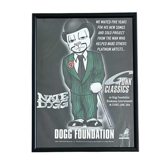 1998 NATE DOGG “G-FUNK CLASSICS” Album Promo framed cut out 21x28cm