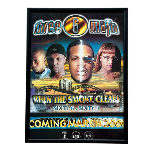 2001 THREE 6 MAFIA “When the Smoke Clears” Album Promo framed cut out 21x28cm