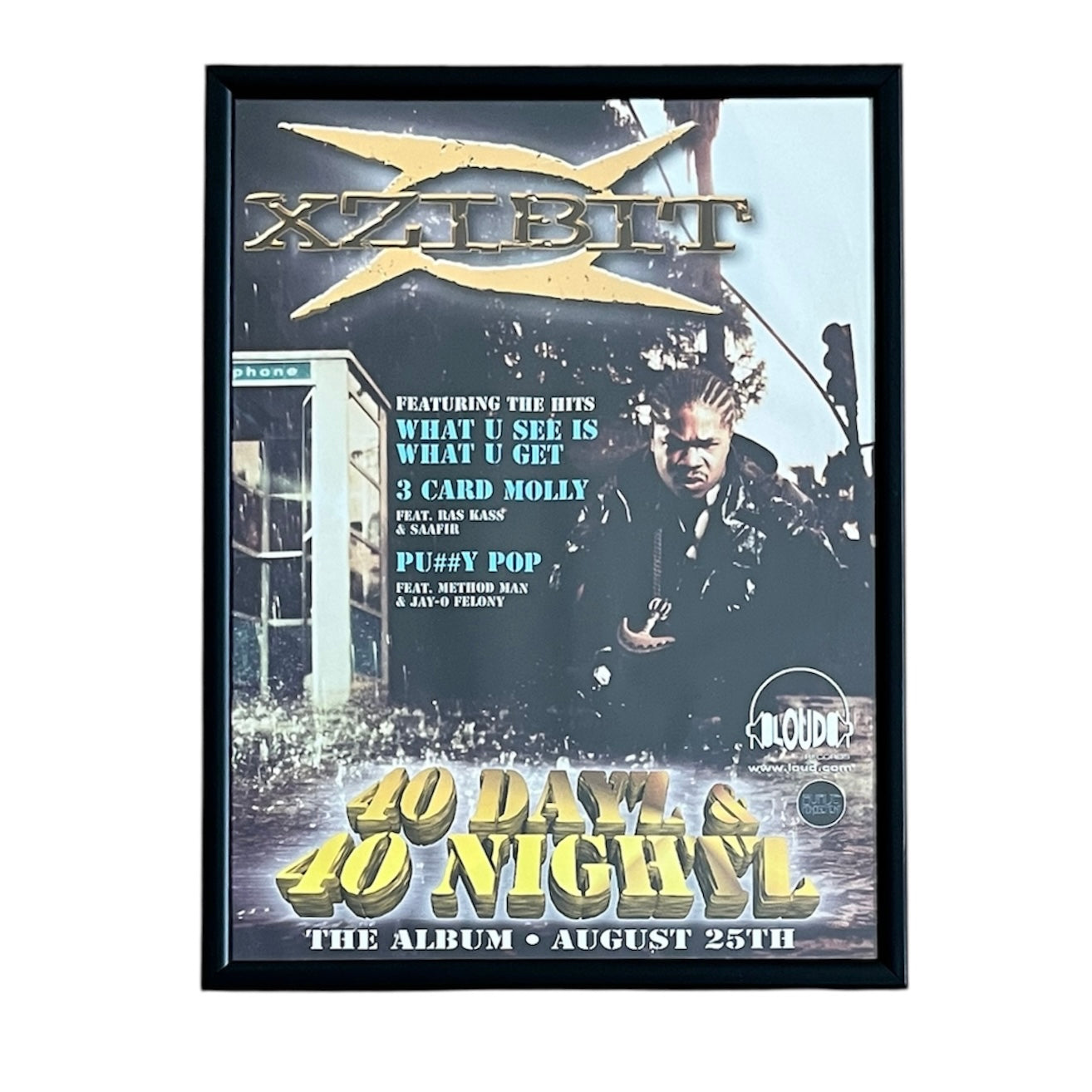 1998 XZIBIT “40 DAYZ & 40 NIGHTZ” Album Promo framed cut out 21x28cm