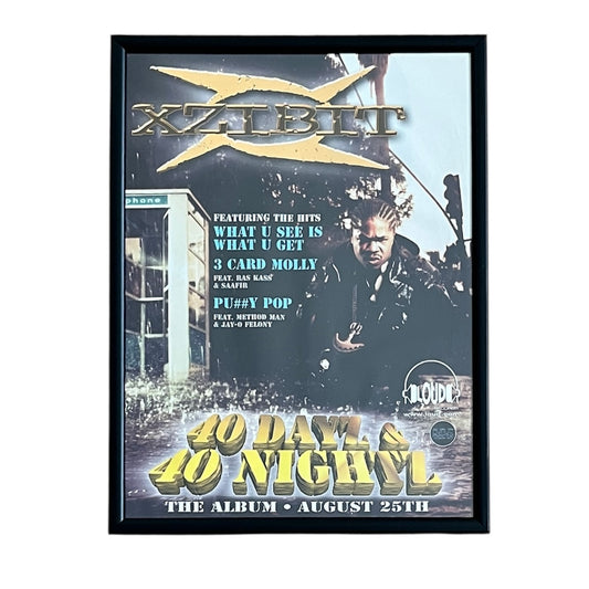 1998 XZIBIT “40 DAYZ & 40 NIGHTZ” Album Promo framed cut out 21x28cm