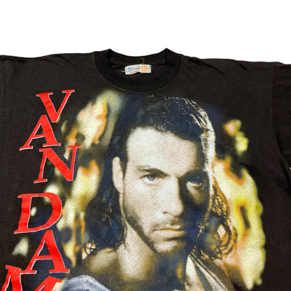 Vintage 90s JEAN CLAUDE VAN DAMME Double Impact Italian Bootleg single stitch Promo tee / XL