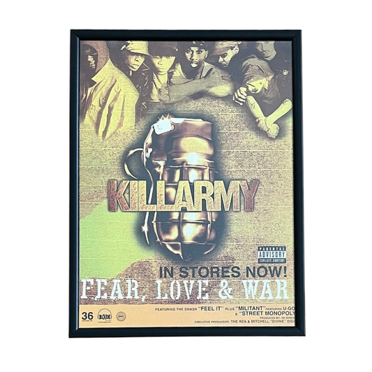 2001 KILLARMY “FEAR, LOVE & WAR” Album Promo framed cut out 21x28cm
