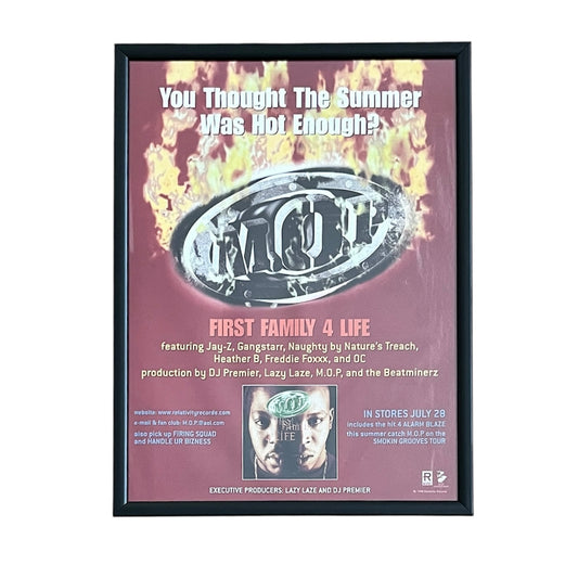 1998 M.O.P. “FIRST FAMILY 4 LIFE” Album Promo framed cut out 21x28cm
