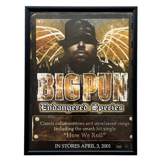 2001 BIG PUN “Endangered Species” Album Promo framed cut out 21x28cm