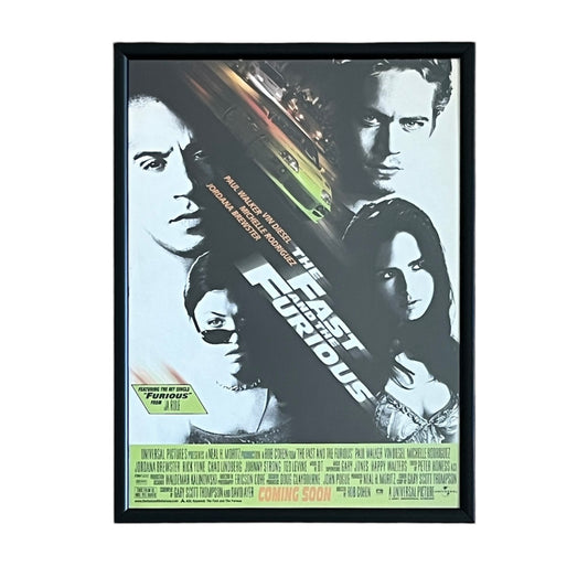 2001 “THE FAST & THE FURIOUS” Movie Promo framed cut out 21x28cm