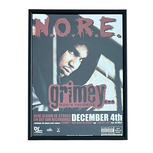 2001 N.O.R.E. “GRIMEY” Album Promo framed cut out 21x28cm