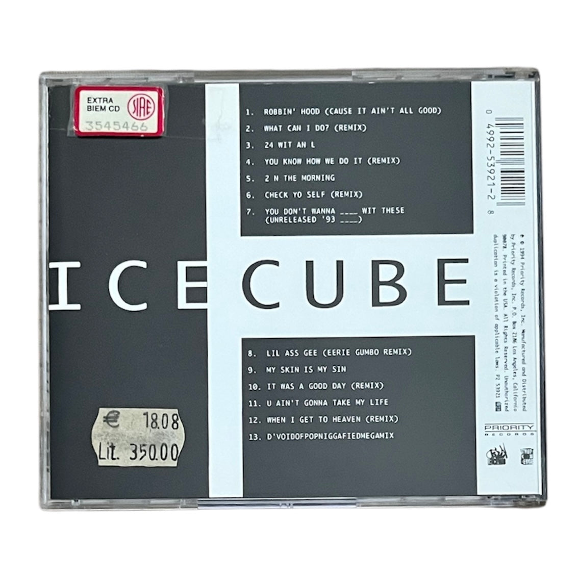 ICE CUBE - BOOTLEGS AND B SIDES - 1994 (CD)