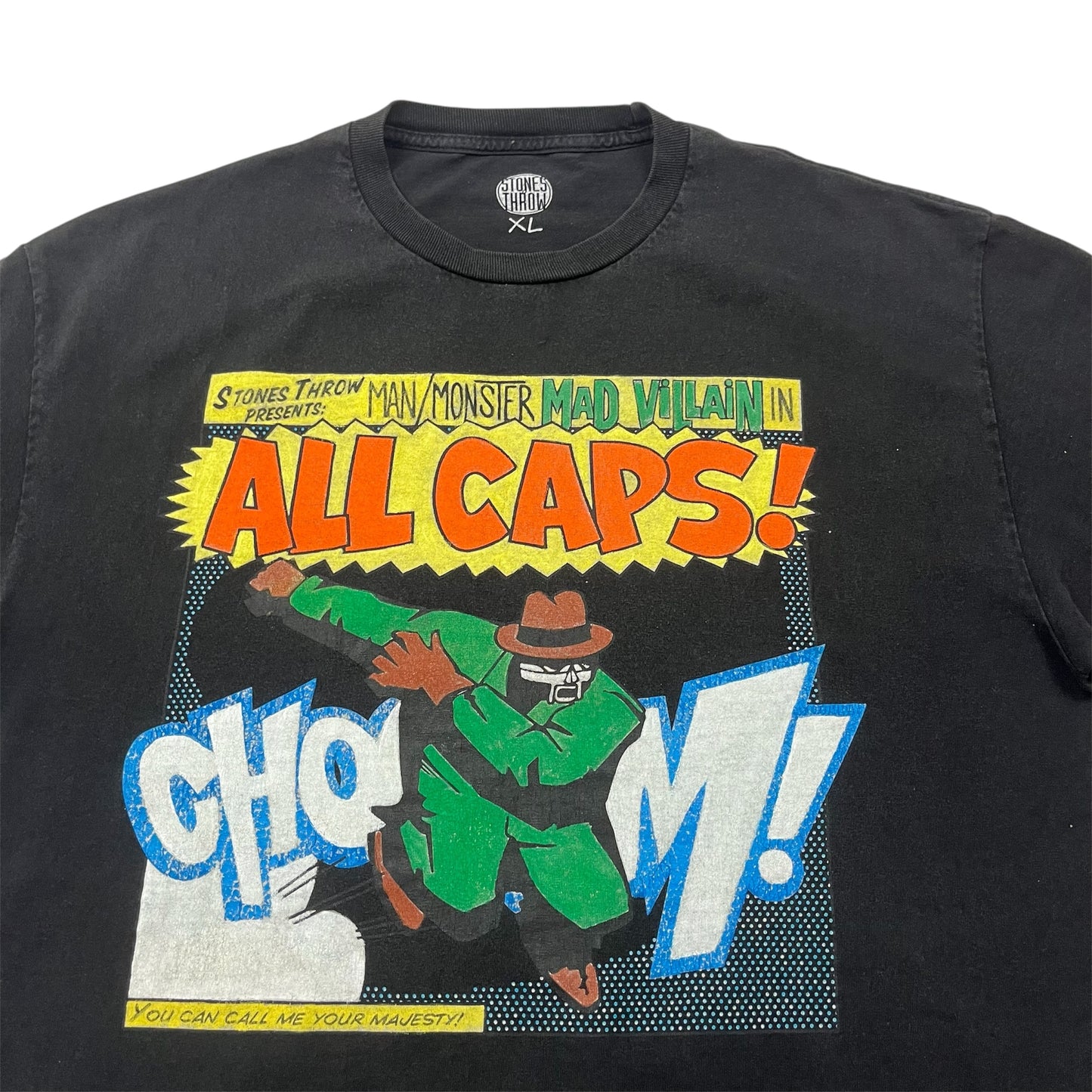 Y2K STONES THROW MF DOOM All Caps Promo tee / XL