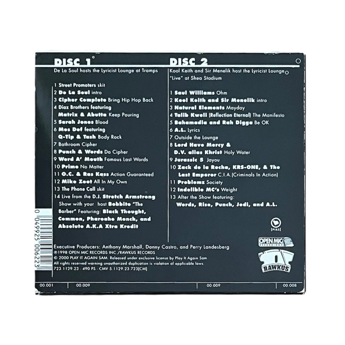 LYRICIST LOUNGE - VOLUME 1 - 1998 (CD)