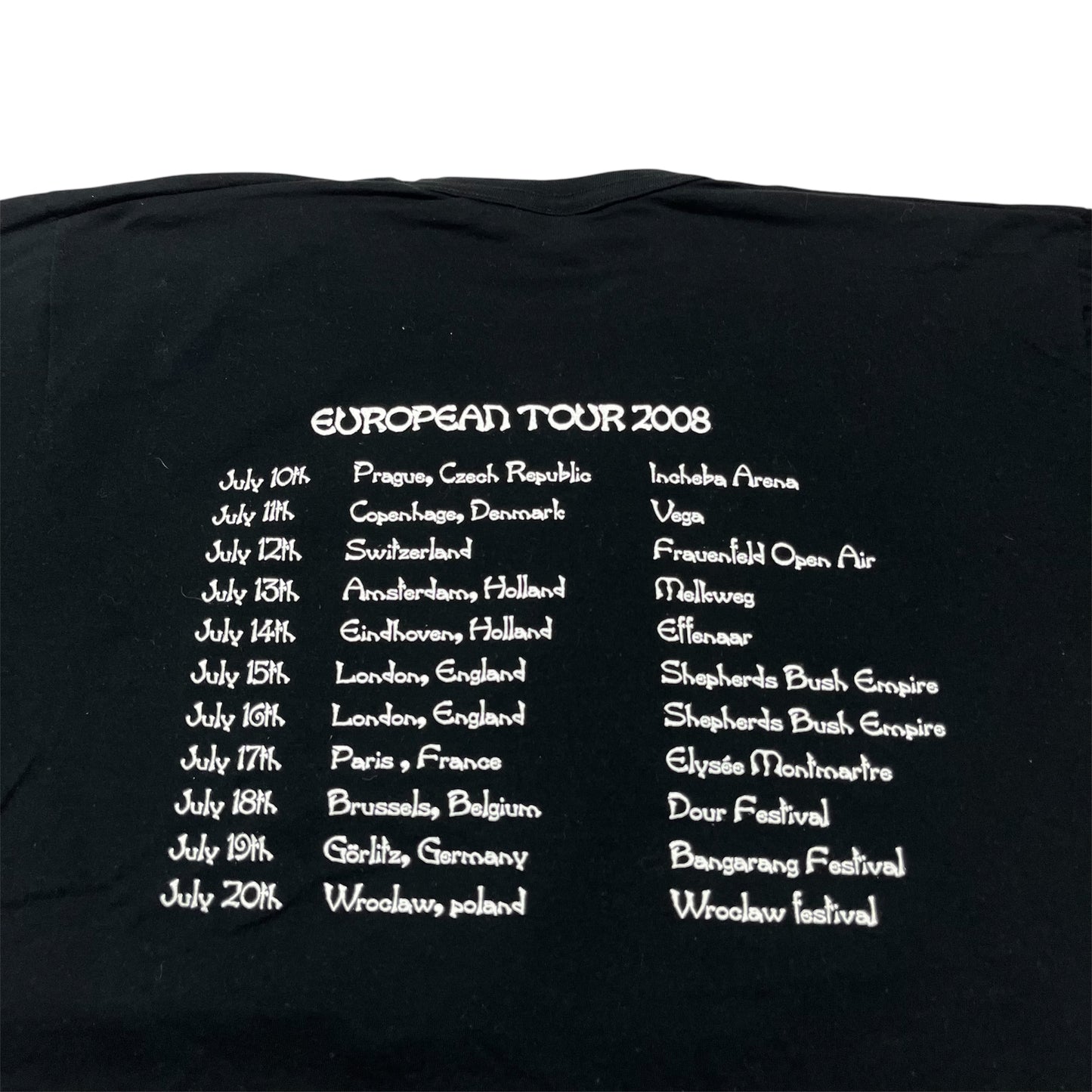 2008 WU-TANG CLAN Eu Tour Promo tee / L