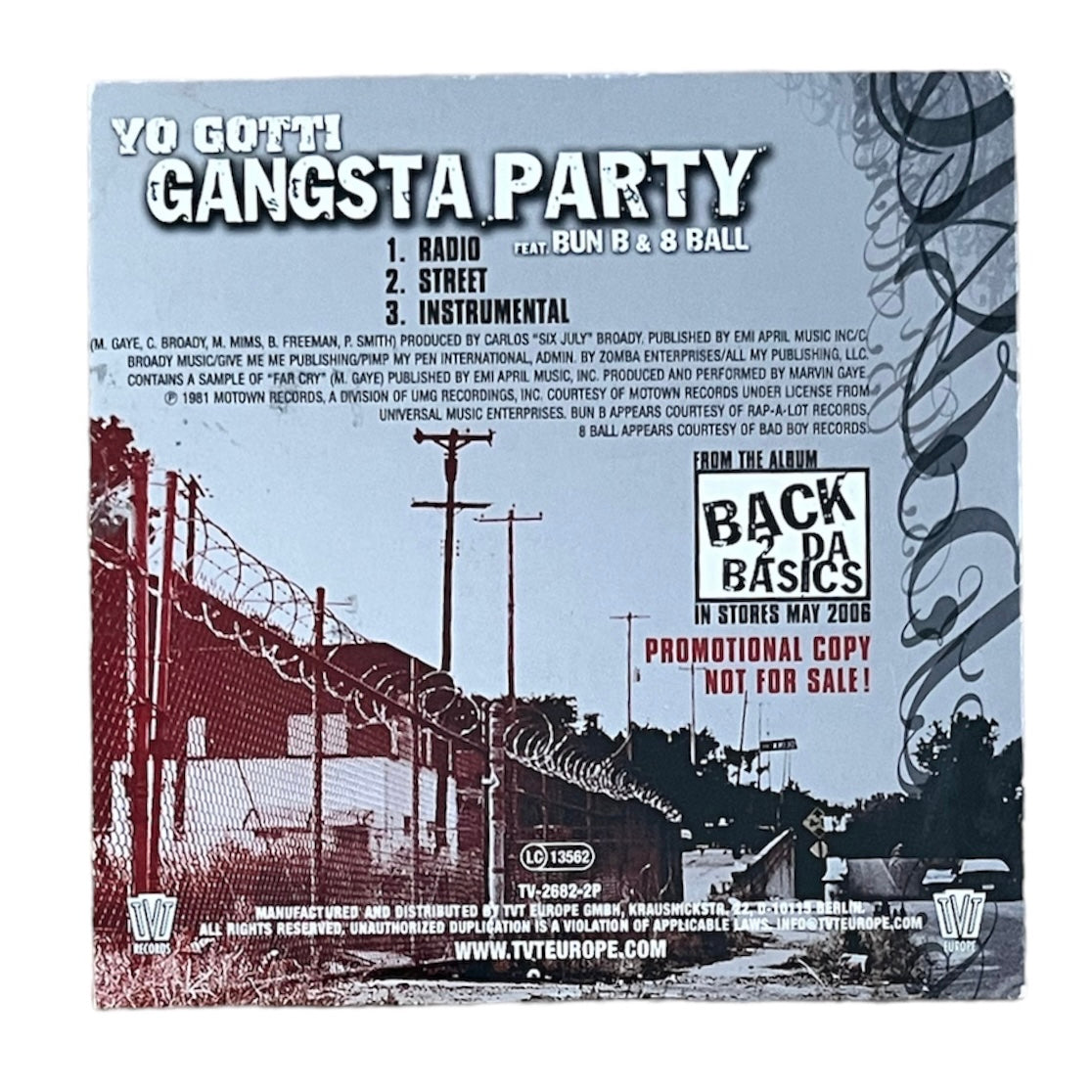 YO GOTTI feat BUN B & 8BALL - GANGSTA PARTY Single - 2006 (CD)