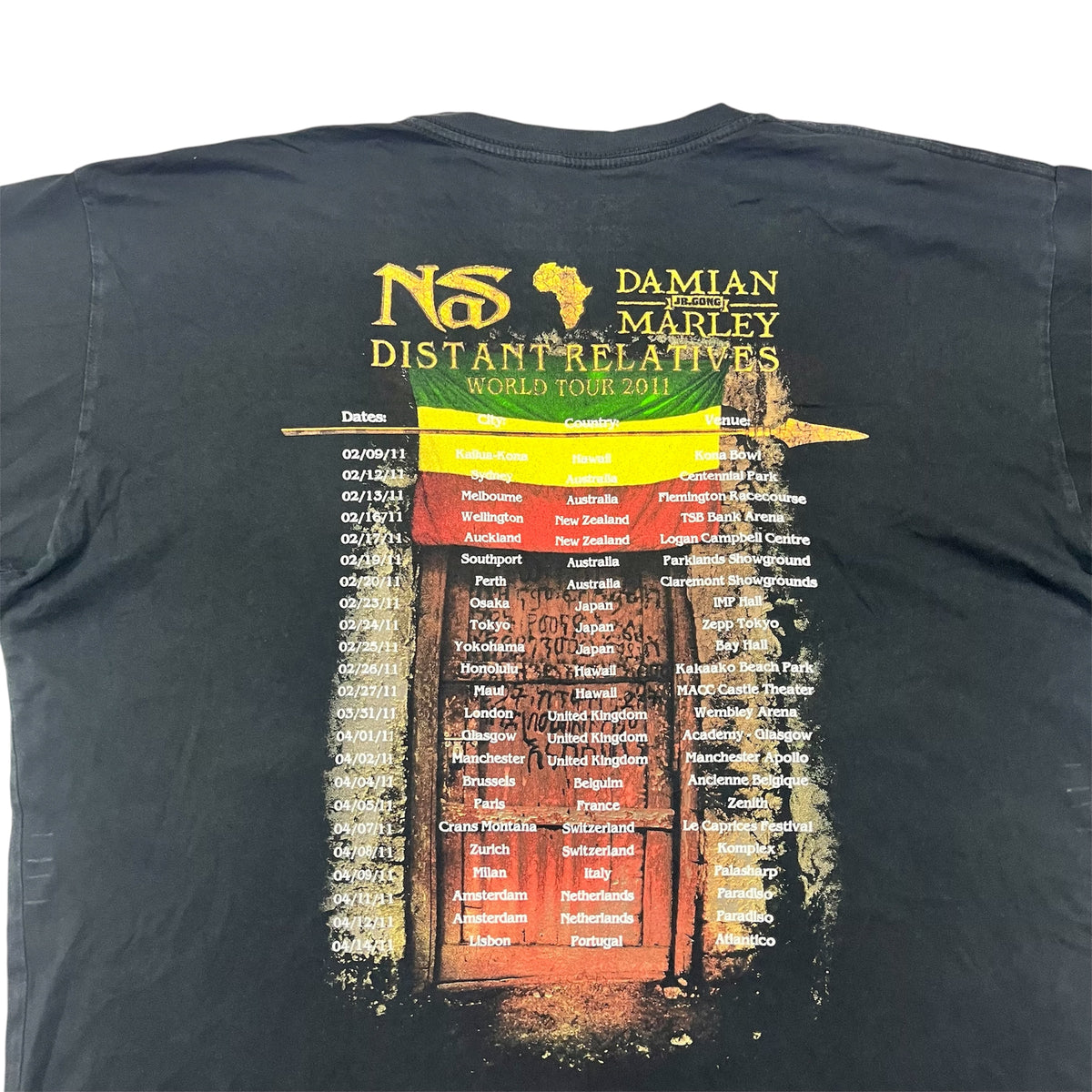 2011 NAS & DAMIAN MARLEY Distant Relatives World Tour Tee / XL