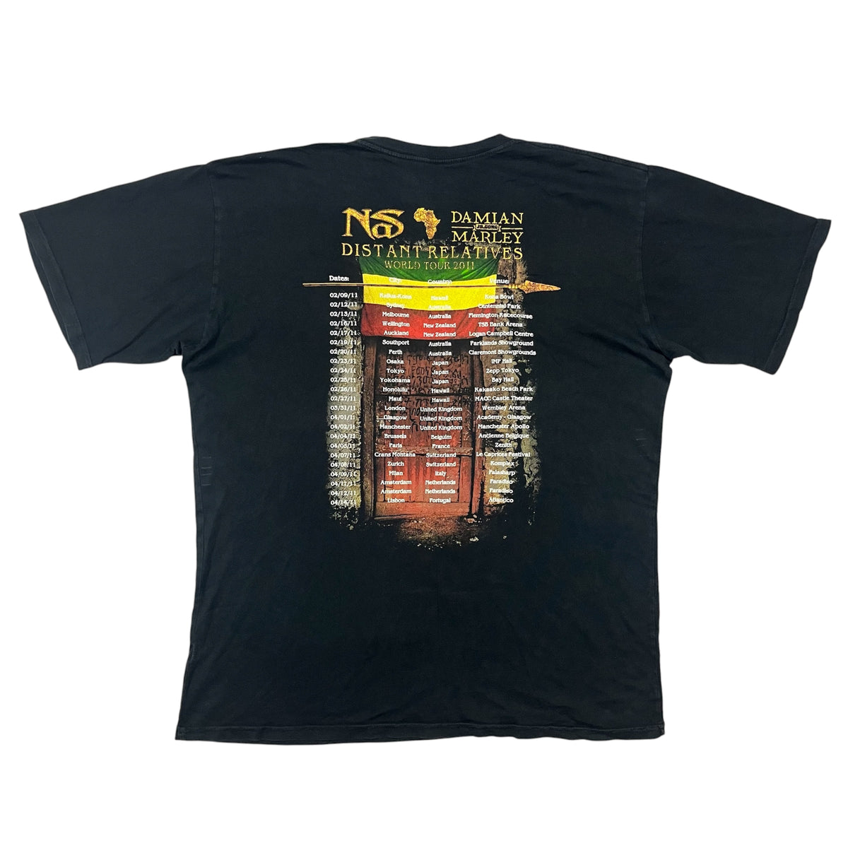 2011 NAS & DAMIAN MARLEY Distant Relatives World Tour Tee / XL