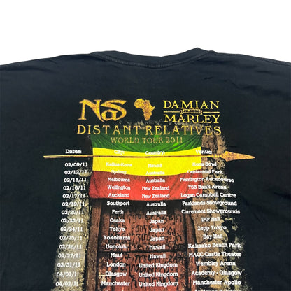 2011 NAS & DAMIAN MARLEY Distant Relatives World Tour Tee / XL